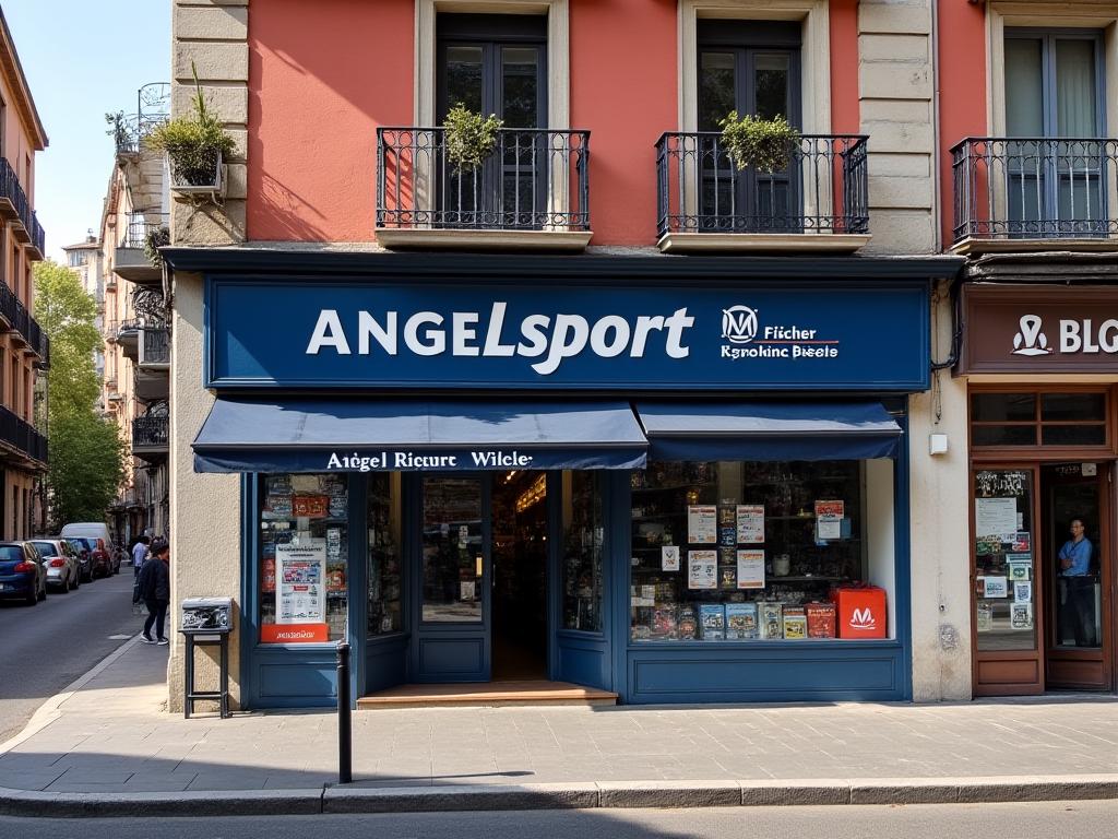 Außenansicht des Angelsportgeschäfts M-Fischer in Madrid